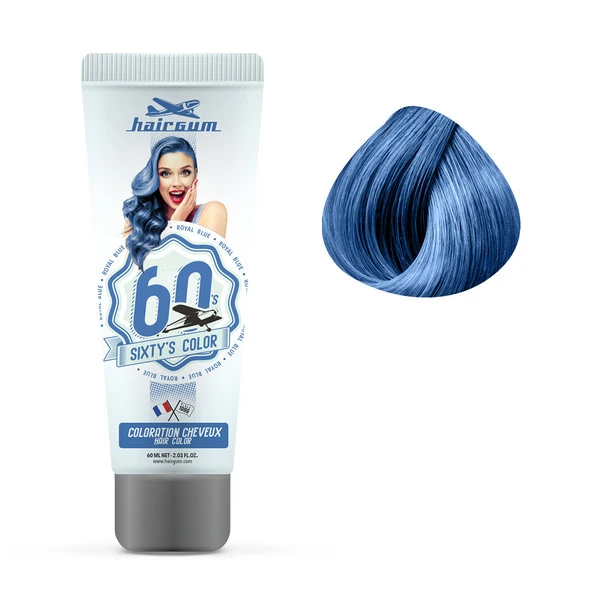 Crème Colorante Sixty's Royal Blue Hairgum 60ml 3 Crème Colorante Sixty's Royal Blue Hairgum 60ml